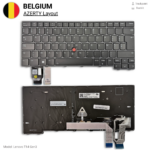 Lenovo ThinkPad T14 Gen 3 Toetsenbord AZERTY BE met Backlight — vooraanzicht
