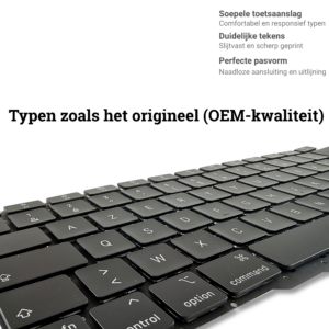 A2337 – MacBook Air 13″ (2020, M1) Toetsenbord AZERTY BE — detail van de toetsen