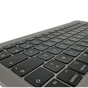 A2337 – MacBook Air 13″ (2020, M1) Top Case met Toetsenbord AZERTY BE – Space Gray — detail van de toetsen