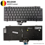 Dell Latitude 7410 Toetsenbord AZERTY BE met Backlight — vooraanzicht