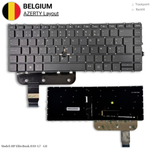 HP EliteBook 840 G7 Toetsenbord AZERTY BE — vooraanzicht