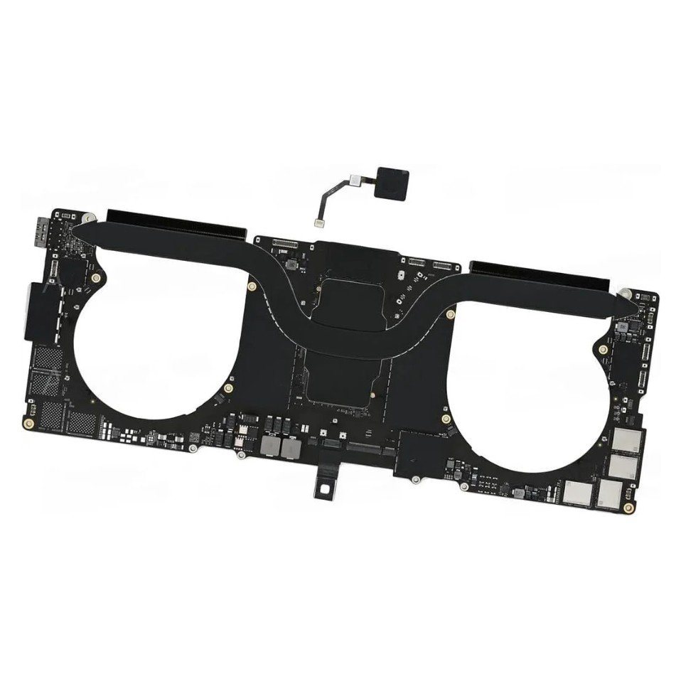 A2485 MacBook Pro 16 inch logic board 820-02100 met heatsinks en Touch ID-kabel